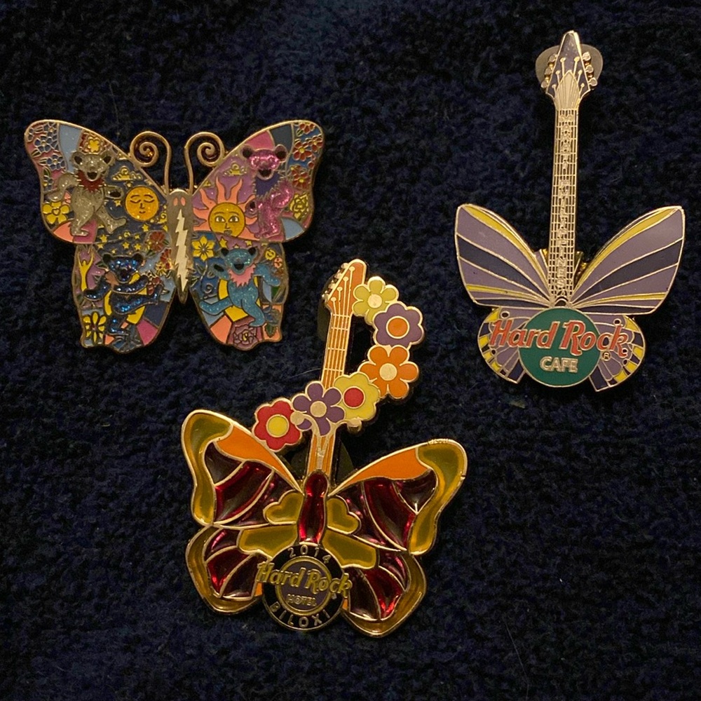 2 butterfly pins.